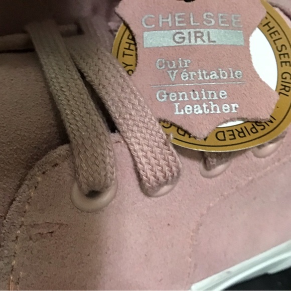 Pink leather (suede) platform sneaker boots - Picture 6 of 9